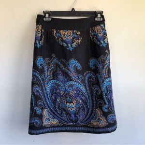 Land’s End Paisley Wool Skirt